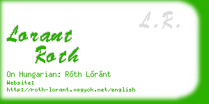 lorant roth business card